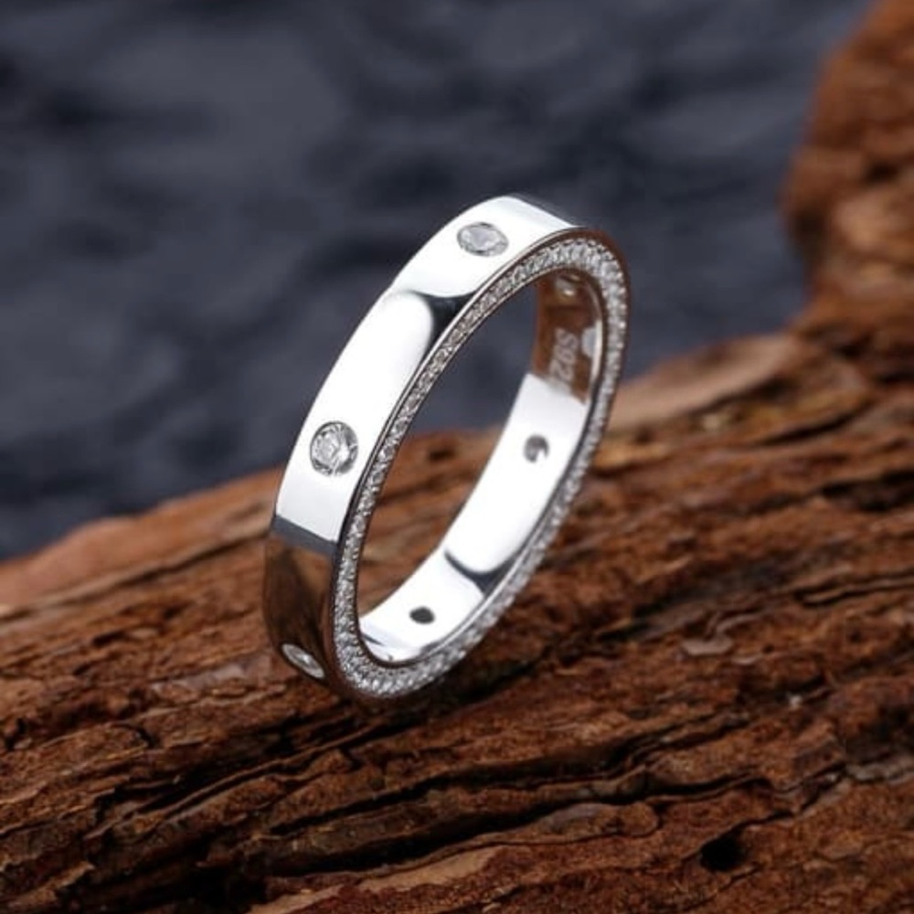 925 Sterling Silver Geometric Minimalist Band Ring